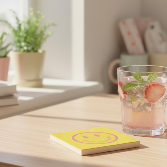 Happy Stone Coaster (Creator Uploaded)