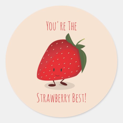Happy Strawberry Character  Sticker