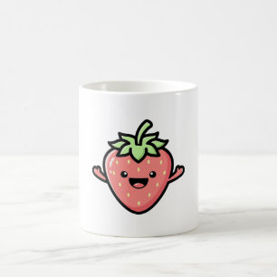 Happy Strawberry – Cute Kawaii Illustration Coffee Mug