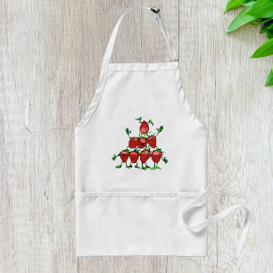 Happy Strawberry Family Fruit Pyramid Adult Apron