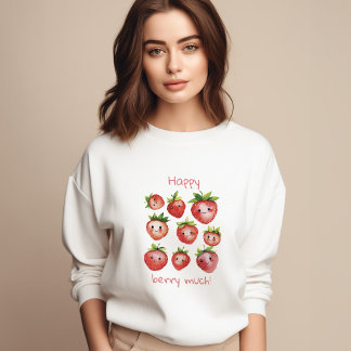 Happy Strawberry Sweatshirt | Cute Top for Women