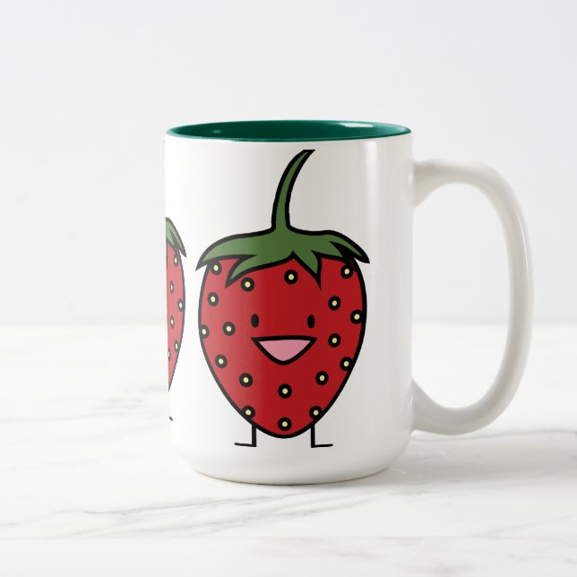 Happy Strawberry Two-Tone Coffee Mug (Right)