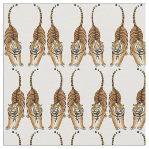 Happy Stretching Tiger Fabric