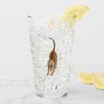 Happy Stretching Tiger Glass Tumbler at Zazzle