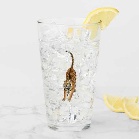 Happy Stretching Tiger Glass Tumbler
