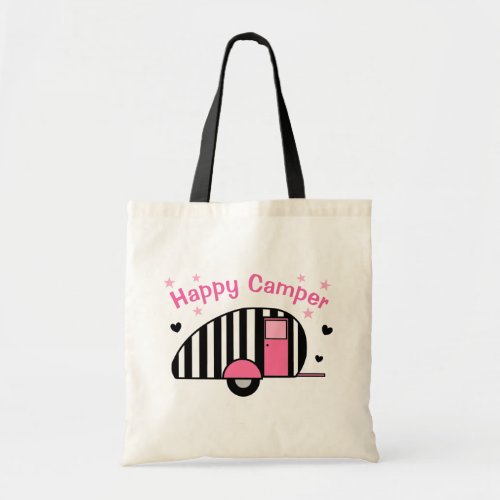 Happy Striped Camper Tote