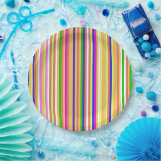 Happy Stripes Paper Plates