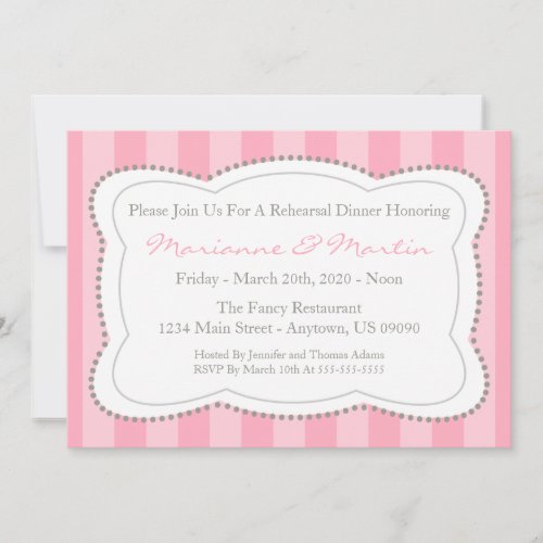 Happy Stripes Rehearsal Dinner Invite (Pink)