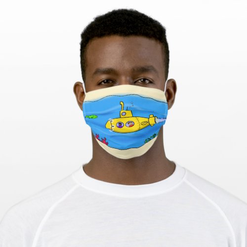 Happy submarine cartoon adult cloth face mask