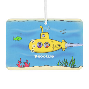 Happy submarine cartoon air freshener