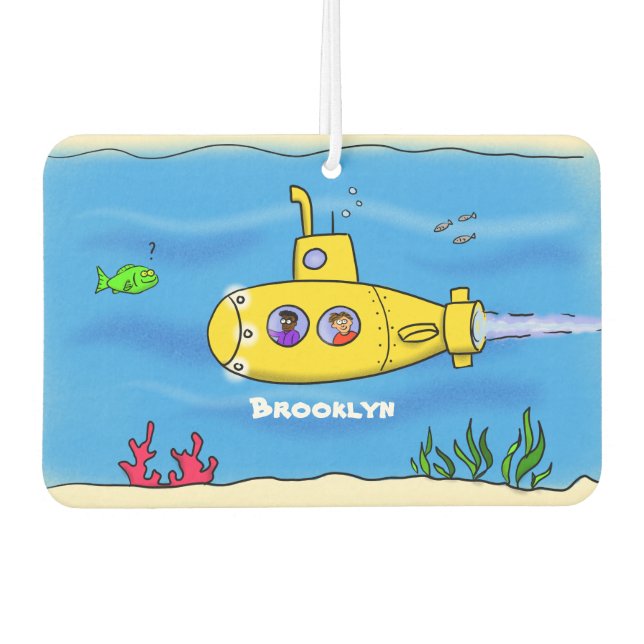 Happy submarine cartoon air freshener (Front)
