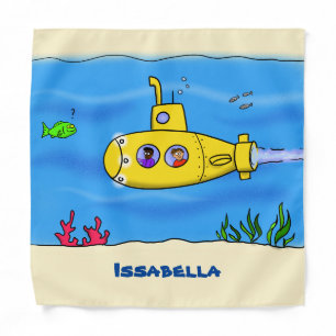 Happy submarine cartoon bandana