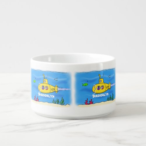 Happy submarine cartoon bowl