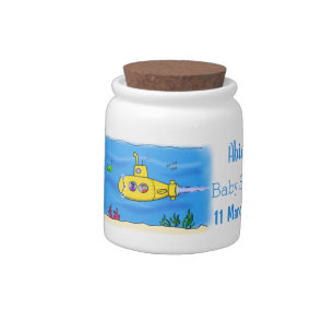 Happy submarine cartoon candy jar