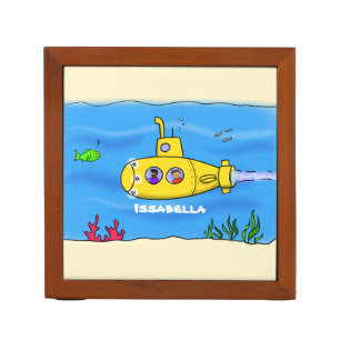 Happy submarine cartoon desk organizer