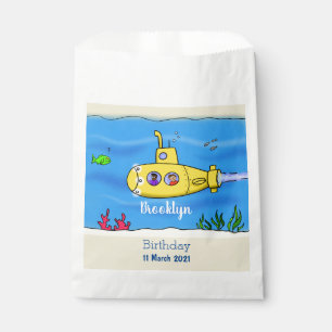 Happy submarine cartoon favor bag