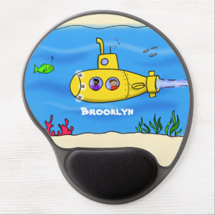 Happy submarine cartoon gel mouse pad