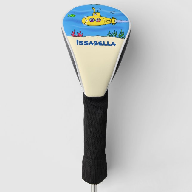 Happy submarine cartoon golf head cover (Front)