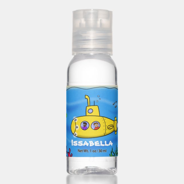 Happy submarine cartoon hand sanitizer (Front)