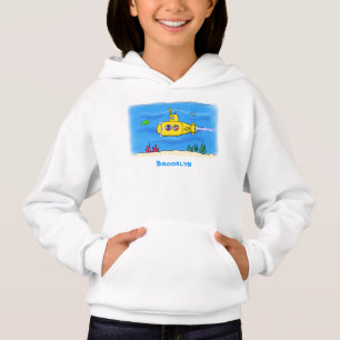 Happy submarine cartoon hoodie