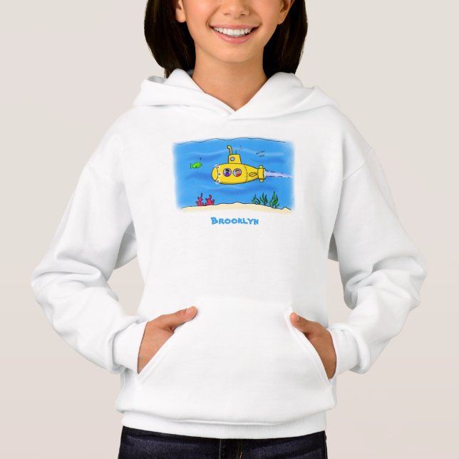 Happy submarine cartoon hoodie (Front)