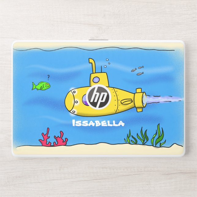 Happy submarine cartoon HP laptop skin (Front)