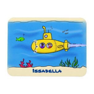 Happy submarine cartoon magnet