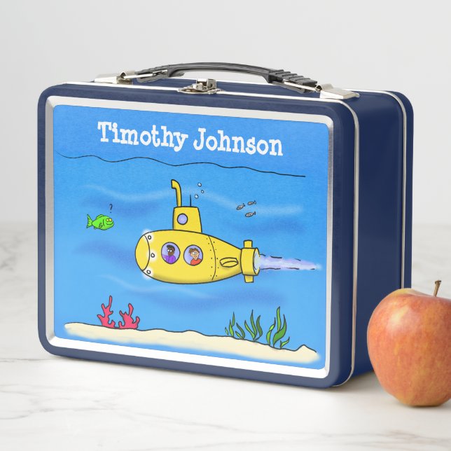 Happy submarine cartoon metal lunch box (In Situ)