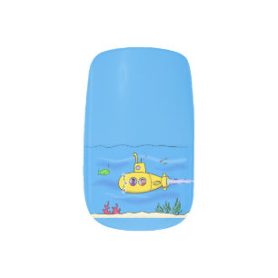 Happy submarine cartoon minx nail art