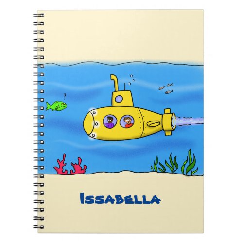 Happy submarine cartoon notebook