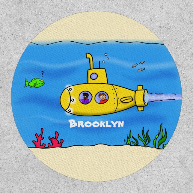 Happy submarine cartoon patch (Front)