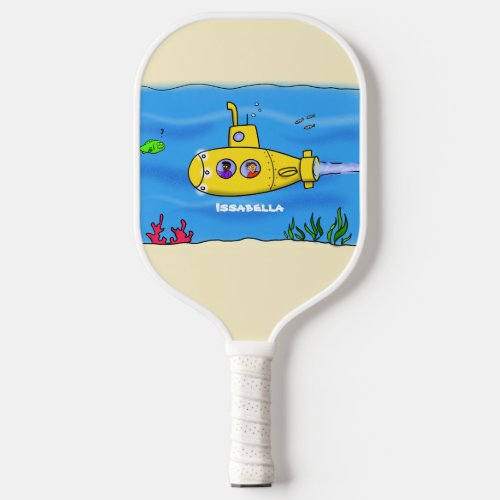 Happy submarine cartoon  pickleball paddle