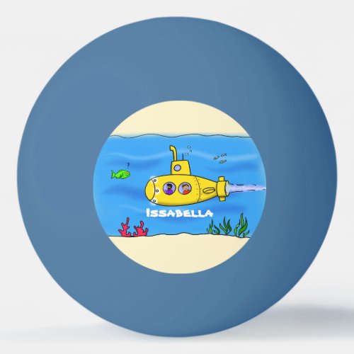 Happy submarine cartoon ping pong ball