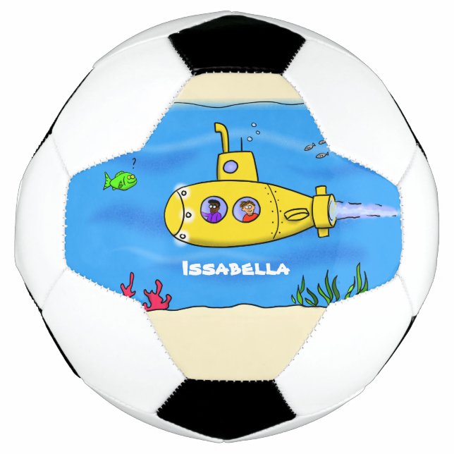 Happy submarine cartoon soccer ball (Front)