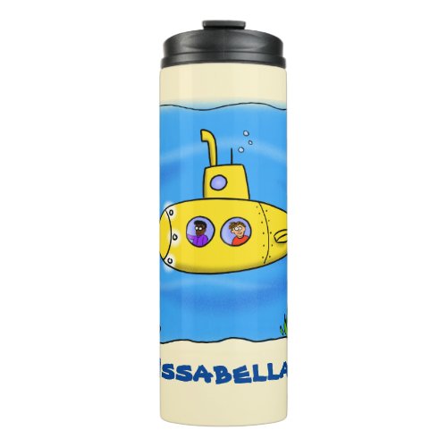 Happy submarine cartoon thermal tumbler