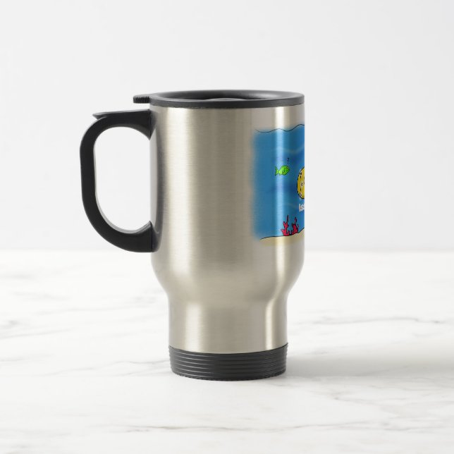 Happy submarine cartoon travel mug (Left)