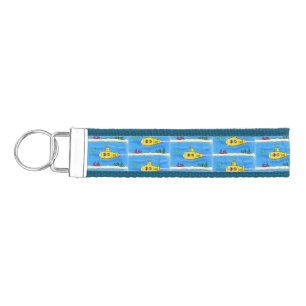 Happy submarine cartoon wrist keychain