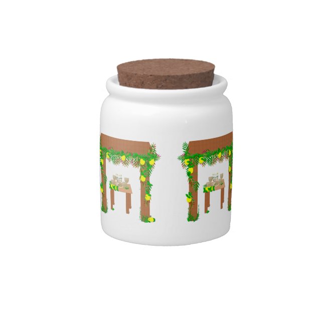 Happy Sukkot Candy Jar (Front)