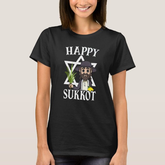 Happy Sukkot Day Lulav Palm Tree Israelite Jewish  T-Shirt (Front)