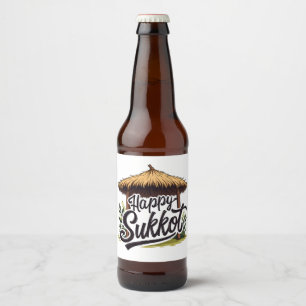 Happy Sukkot Jewish holiday Hanukkah Beer Bottle Label