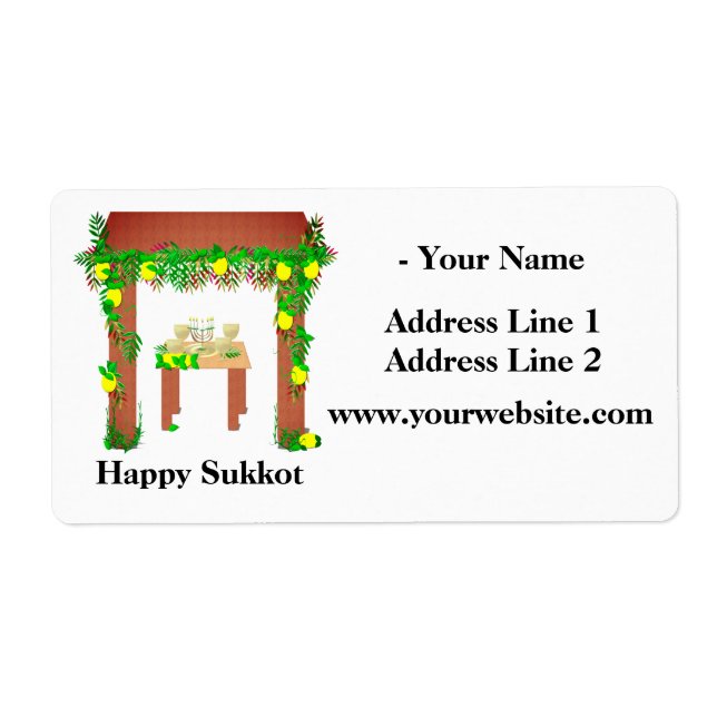Happy Sukkot ,Personalized Label (Front)