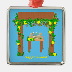 Happy Sukkot ,Personalized Metal Ornament