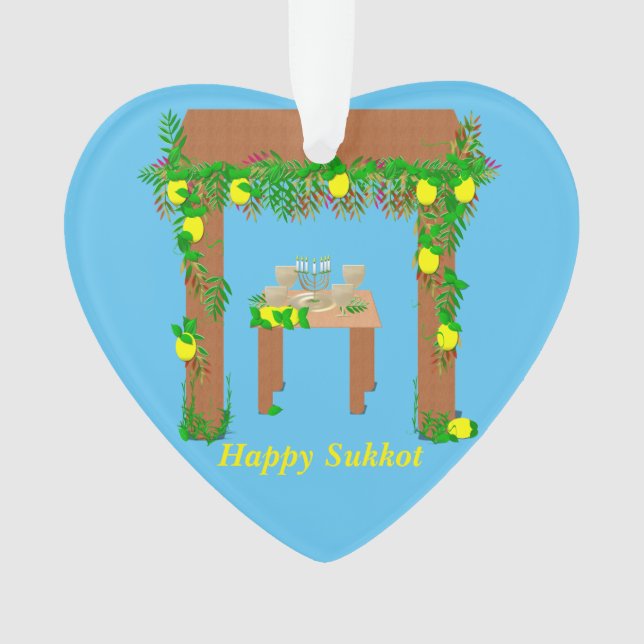 Happy Sukkot ,Personalized Ornament (Front)