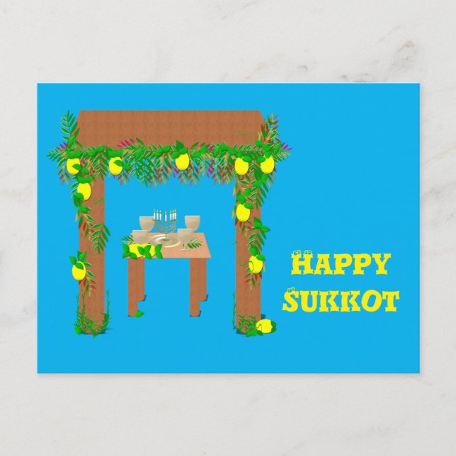 Happy Sukkot ,Personalized Postcard (Front)