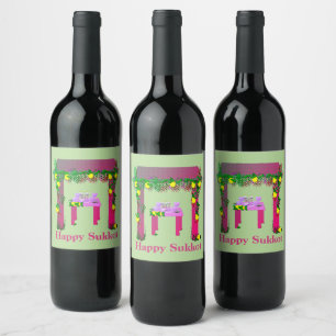 Happy Sukkot ,Personalized Wine Label