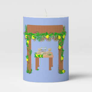 Happy Sukkot Pillar Candle