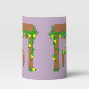 Happy Sukkot Pillar Candle