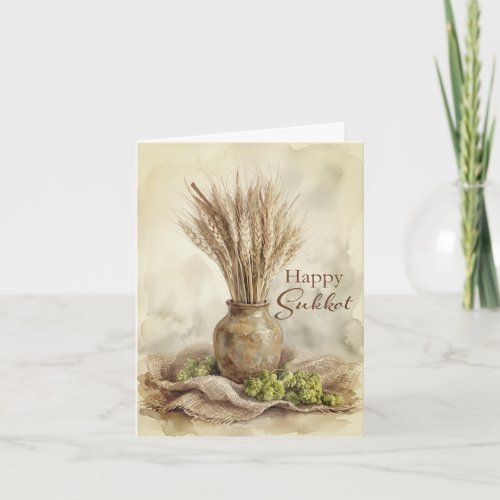 Happy Sukkot Wheat Card