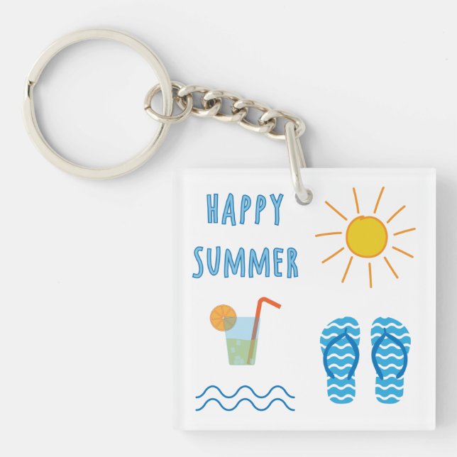 Happy Summer Acrylic Keychain (Front)
