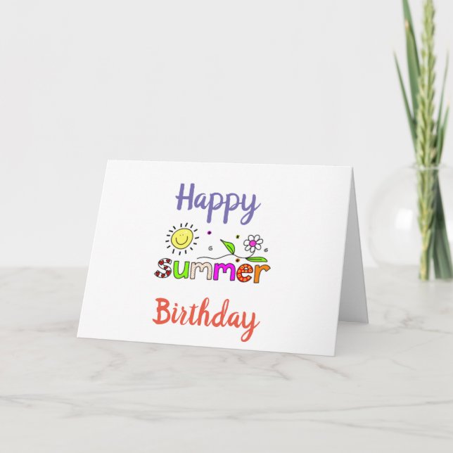 HAPPY ****SUMMER**** BIRTHDAY TO YOU! CARD (Front)